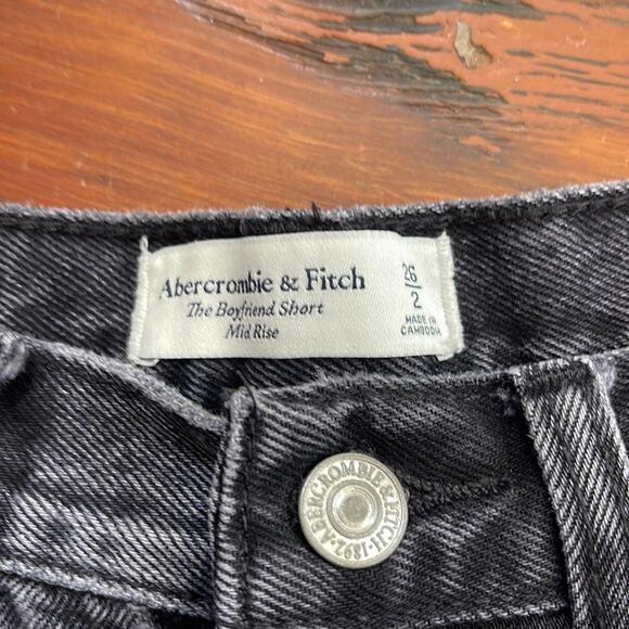 Abercrombie & Fitch The Boyfriend hi rise cut off distressed denim jean shots 26 - Picture 4 of 6